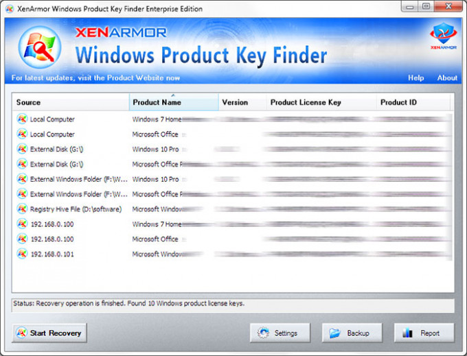 XenArmor Windows Product Key Finder 2019